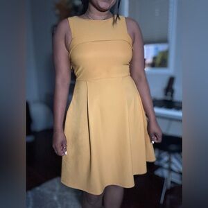 Chic Mustard Midi Dress